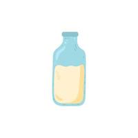 bouteilles en verre d'illustration avec du lait vecteur