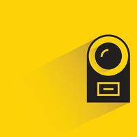 icône de caméra vidéo fond jaune vecteur