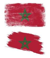 drapeau maroc avec texture grunge vecteur