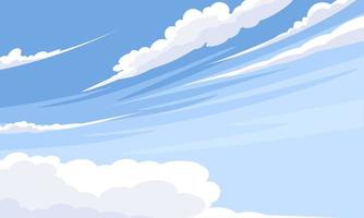 illustration vectorielle, ciel bleu avec des nuages blancs, comme image de fond ou de bannière, journée internationale de l'air pur pour le ciel bleu. vecteur