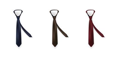 collection de cravates. trois cravates. illustration vectorielle réaliste. vecteur