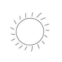 rayon de soleil physique astronomie doodle de ligne organique dessiné à la main vecteur