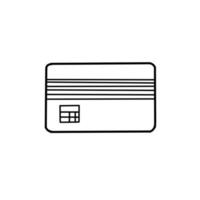 carte de crédit banque argent financier doodle de ligne organique dessiné à la main vecteur
