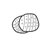 doodle de ligne organique dessinée à la main de nourriture fraîche de porc haché vecteur