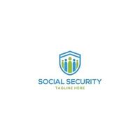personnes et bouclier modèle de conception d'icône de logo de sécurité sociale vecteur
