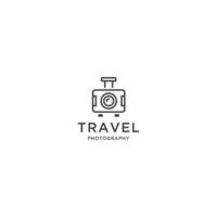 appareil photo valise voyage photographie logo icône modèle de conception vecteur