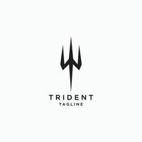 modèle de conception de logo trident vecteur plat