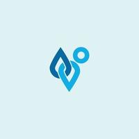 un logo simple pour les entreprises liées à l'énergie de l'eau. gouttes d'eau dans un style design plat. création de logo de gouttelettes d'eau organique vecteur