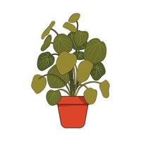 une image générée par ordinateur d'une plante verte dans un pot dans un style plat qui semble simple sur un fond blanc vecteur