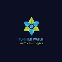 image de trois gouttes d'eau et de trois feuilles. logo étoile bio naturel. vecteur