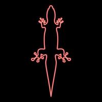 image de style plat d'illustration vectorielle de couleur rouge lézard néon vecteur