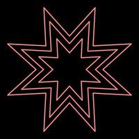 néon tendance rétro étoile couleur rouge illustration vectorielle image de style plat vecteur