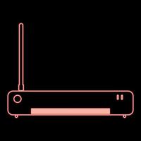 routeur néon couleur rouge illustration vectorielle image de style plat vecteur