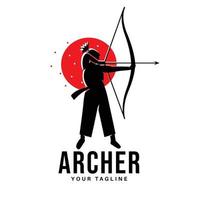 archer, silhouette, vecteur, illustration vecteur