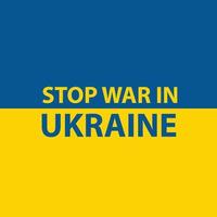 arrêter la guerre en ukraine texte plat couleur vecteur