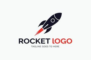 logo de fusée, logo spatial, logo de décollage, modèle vectoriel de conception de logo de lancement de fusée