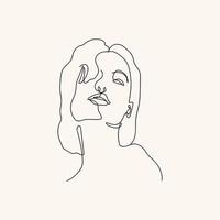 femme minimale illustration dessinée à la main. dessin de style en une ligne vecteur