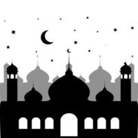 illustration du vecteur de silhouette de mosquée islamique