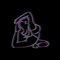 silhouette de femme pratique le yoga contour illustration logo style moderne minimaliste
