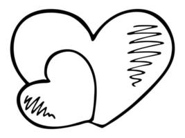 illustration de coeur simple dessiné à la main. doodle coeur mignon saint valentin. l'amour des cliparts vecteur