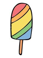 illustration vectorielle de crème glacée dessinée à la main. clipart de dessert mignon. pour l'impression, le web, le design, la décoration, le logo. vecteur