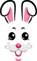 visage de lapin kawaii.symbole de lapin de l'année 2023.illustration vectorielle vecteur