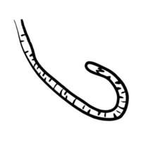 queue de tigre avec contour de motif rayé illustration d'icône vectorielle dessinée à la main pour livre de coloriage pour enfants et infographie animale vecteur