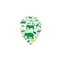 animal zoo abstrait emplacement logo vecteur symbole icône illustration conception