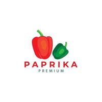 création de logo de paprika frais pour illustration de symbole d'icône de vecteur de restaurant et de nourriture