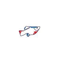 poisson d'ornement aquatique moderne logo vecteur symbole icône illustration design minimaliste