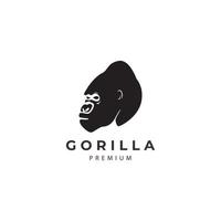 tête de gorille en colère singe visage silhouette logo vecteur icône symbole illustration modèle de conception