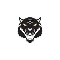 tête de tigre mascotte icône logo vecteur symbole illustration silhouette conception