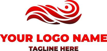 modèle de conception de logo de vague rouge pour votre entreprise vecteur