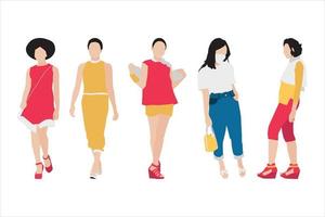 illustration vectorielle du paquet de femmes à la mode vecteur