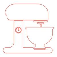 image de style plat d'illustration vectorielle de couleur rouge de robot culinaire au néon vecteur