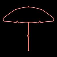 icône de parapluie de plage néon couleur noire en cercle illustration vectorielle de couleur rouge image de style plat vecteur