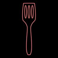 spatule de cuisine au néon illustration vectorielle de couleur rouge image de style plat vecteur