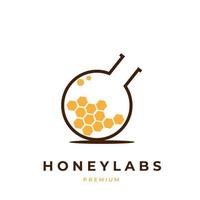 logo d'illustration vectorielle de laboratoire de miel vecteur