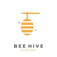 logo illustration de miel avec ruche