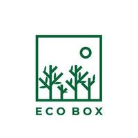 illustration de logo simple dessin au trait éco naturel vecteur