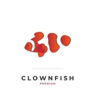 logo illustration simple poisson clown orange avec motif noir vecteur