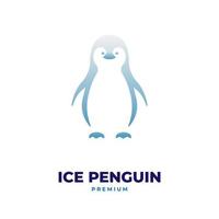 logo illustration pingouin dégradé bleu vecteur