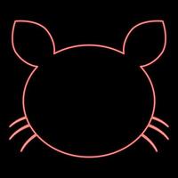 tête de chat néon couleur rouge illustration vectorielle image de style plat vecteur