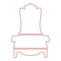 image de style plat d'illustration vectorielle de couleur rouge trône néon vecteur