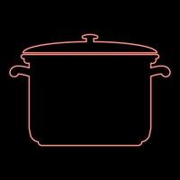 casserole néon couleur rouge illustration vectorielle image de style plat vecteur