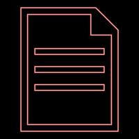icône de document néon couleur noire en cercle illustration vectorielle de couleur rouge image de style plat vecteur
