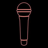 microphone néon couleur rouge illustration vectorielle image de style plat vecteur
