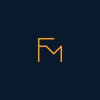 création initiale du logo monogramme fm. vecteur