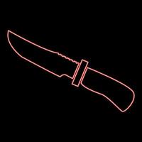 couteau néon de chasseur couleur rouge illustration vectorielle image de style plat vecteur