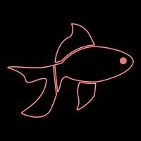 poisson néon couleur rouge illustration vectorielle image de style plat vecteur